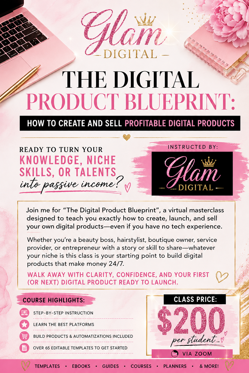 The Digital Product Blueprint masterclass by Glam Digital