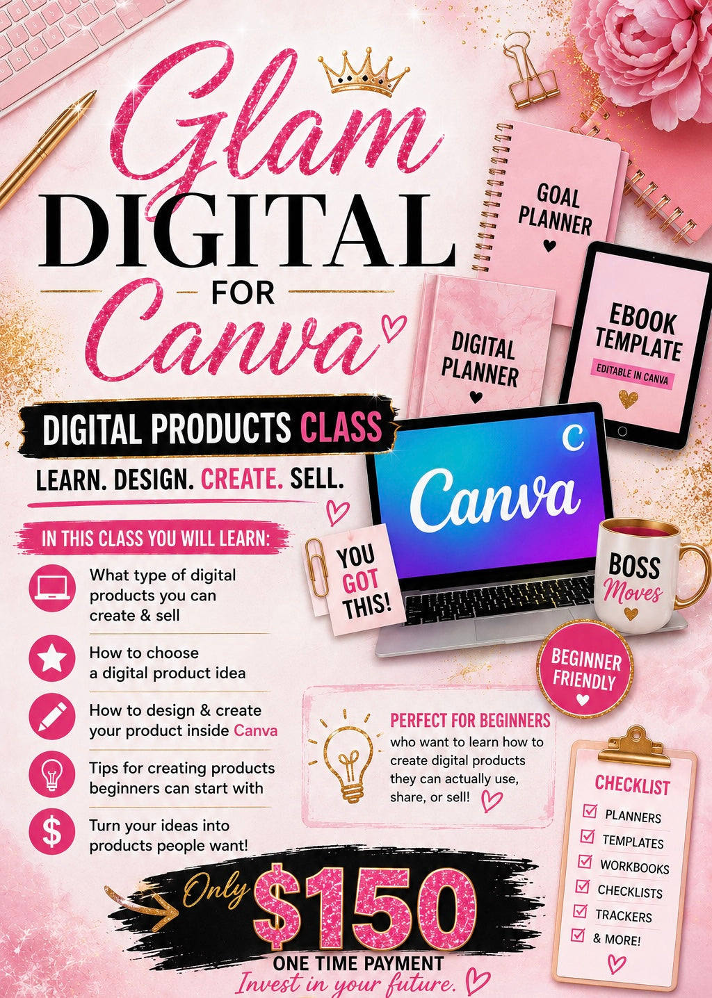 Glam Digital Canva – Digital Products Class